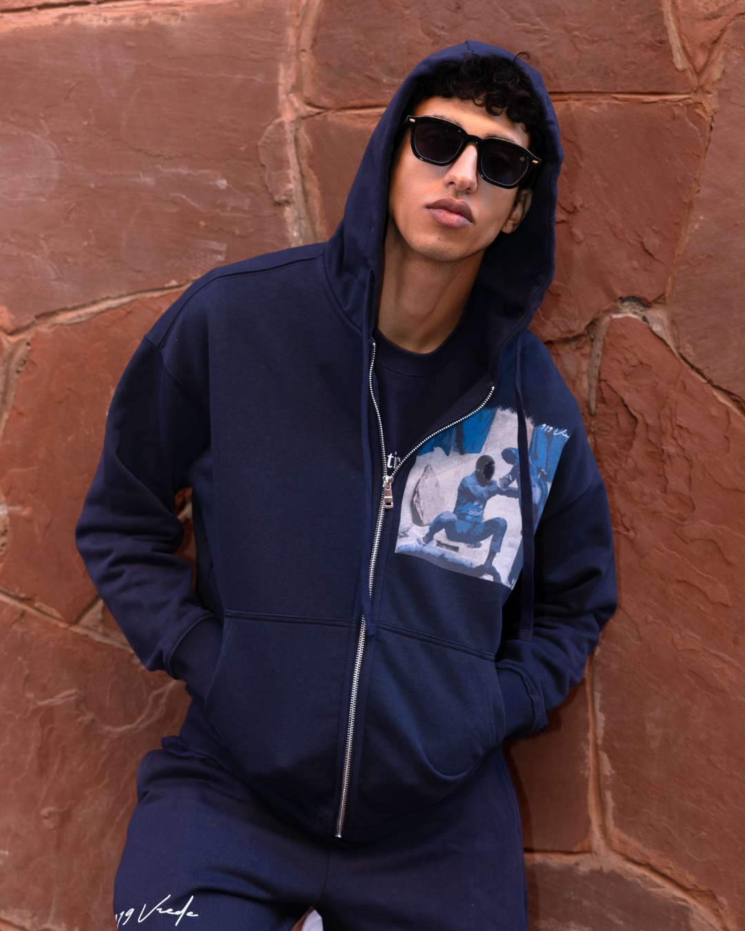 Indigo Archive Relaxed Hoodie