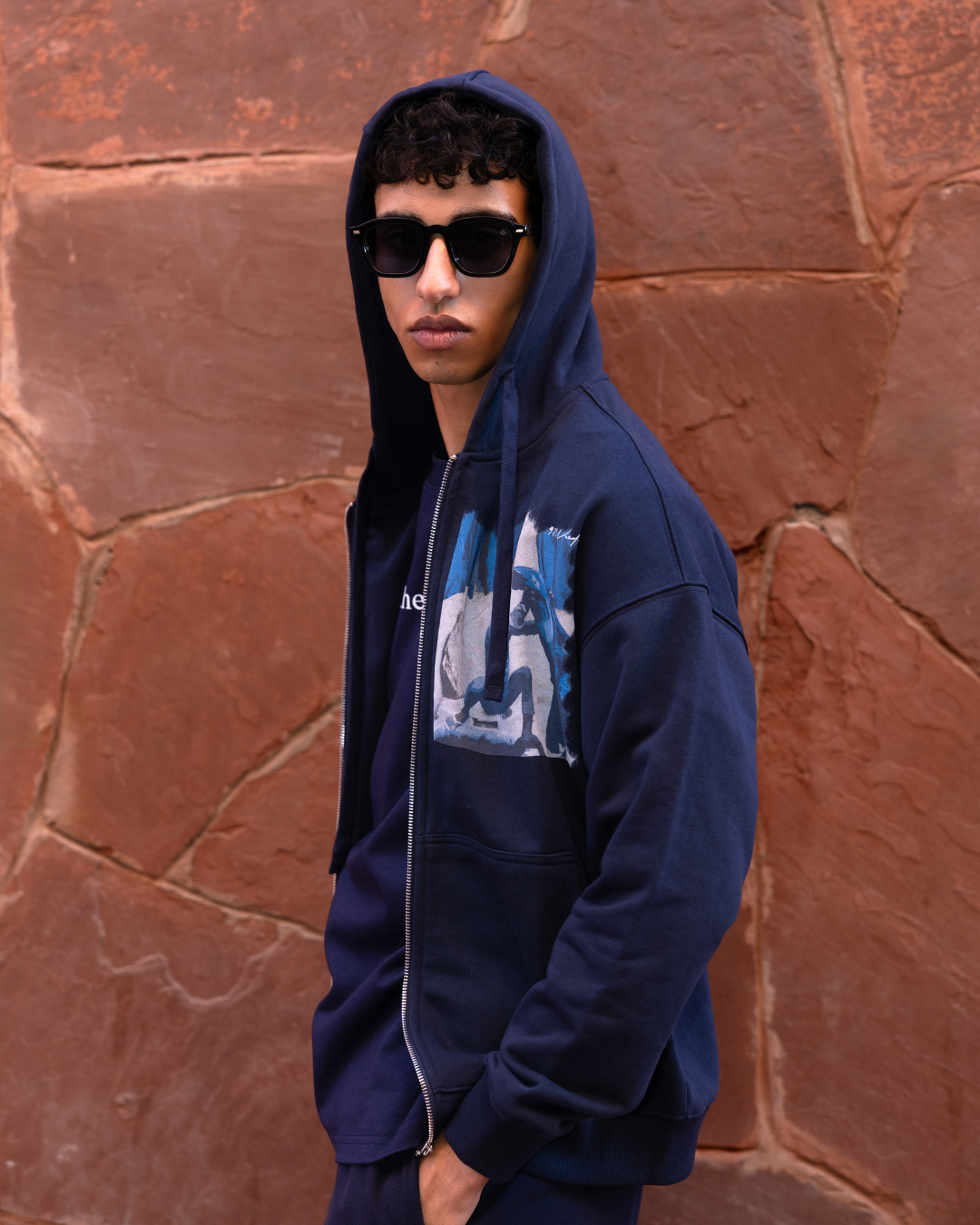 Indigo Archive Relaxed Hoodie