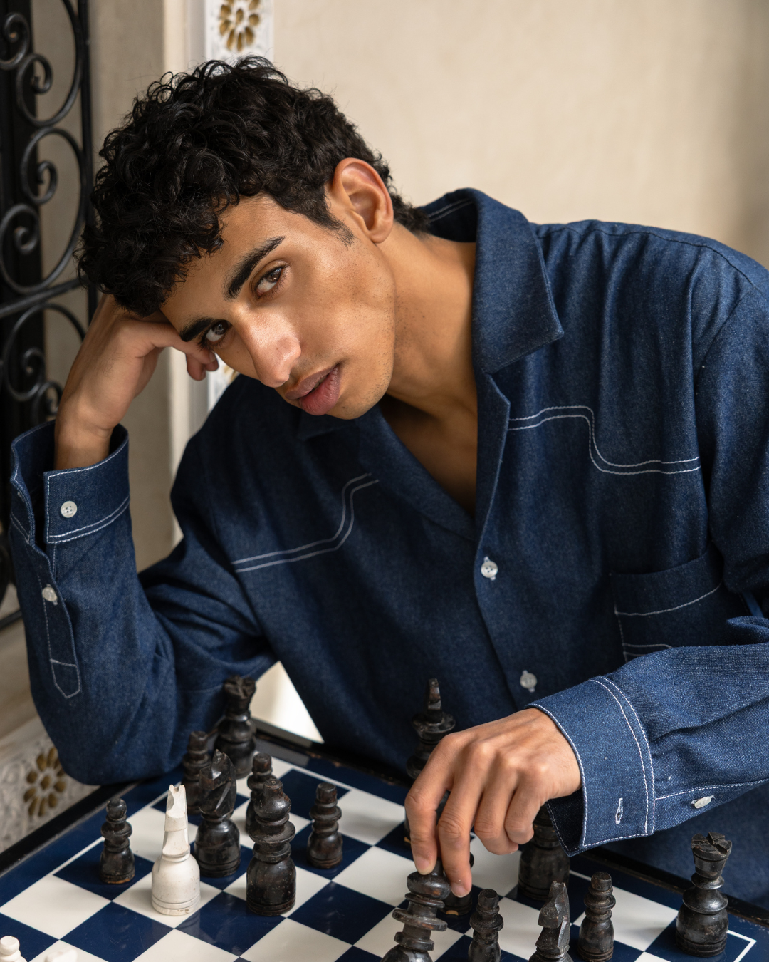 Aiden Denim Tailored Long-Sleeve Shirt