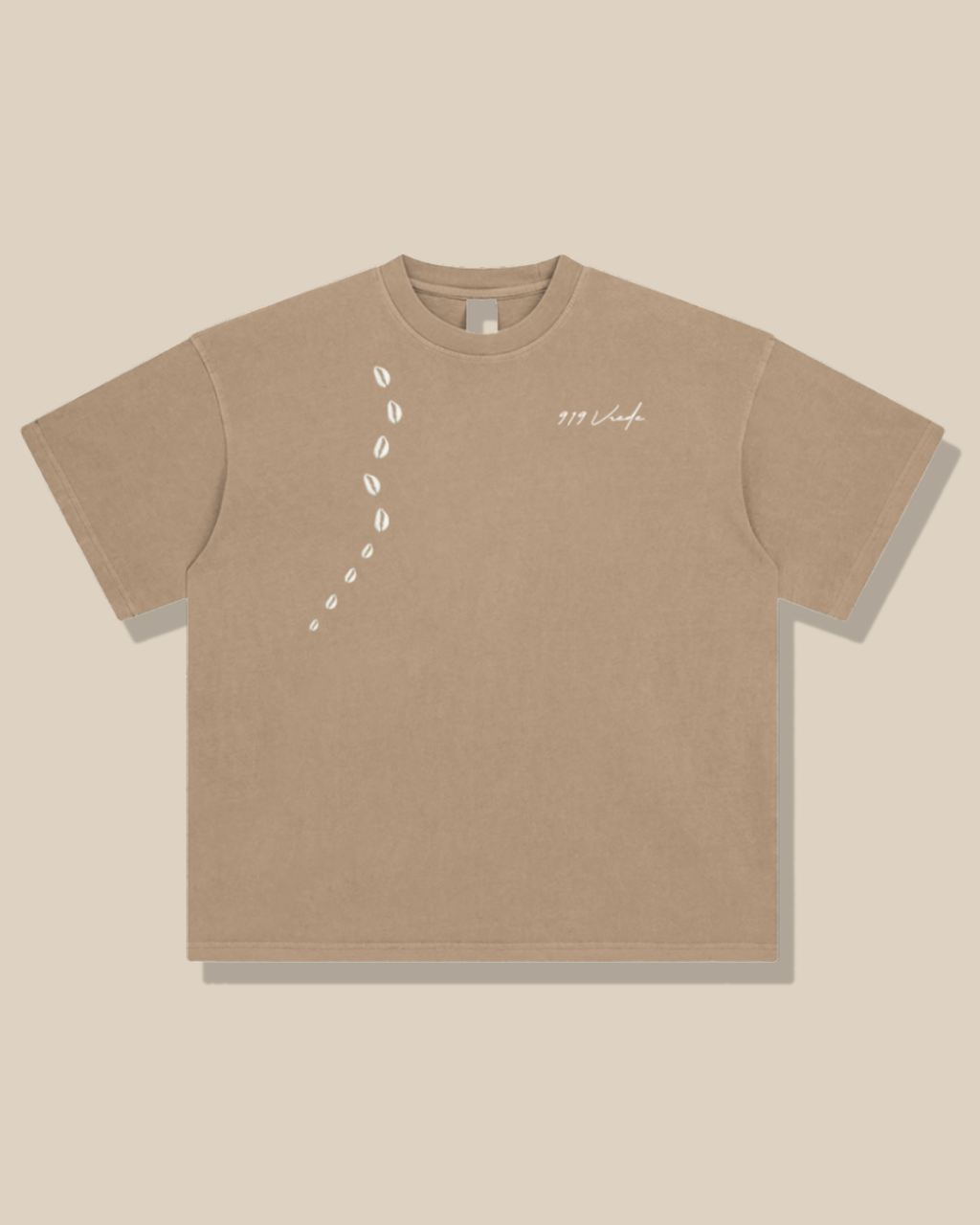 Cowrie Print T-Shirt in Sand