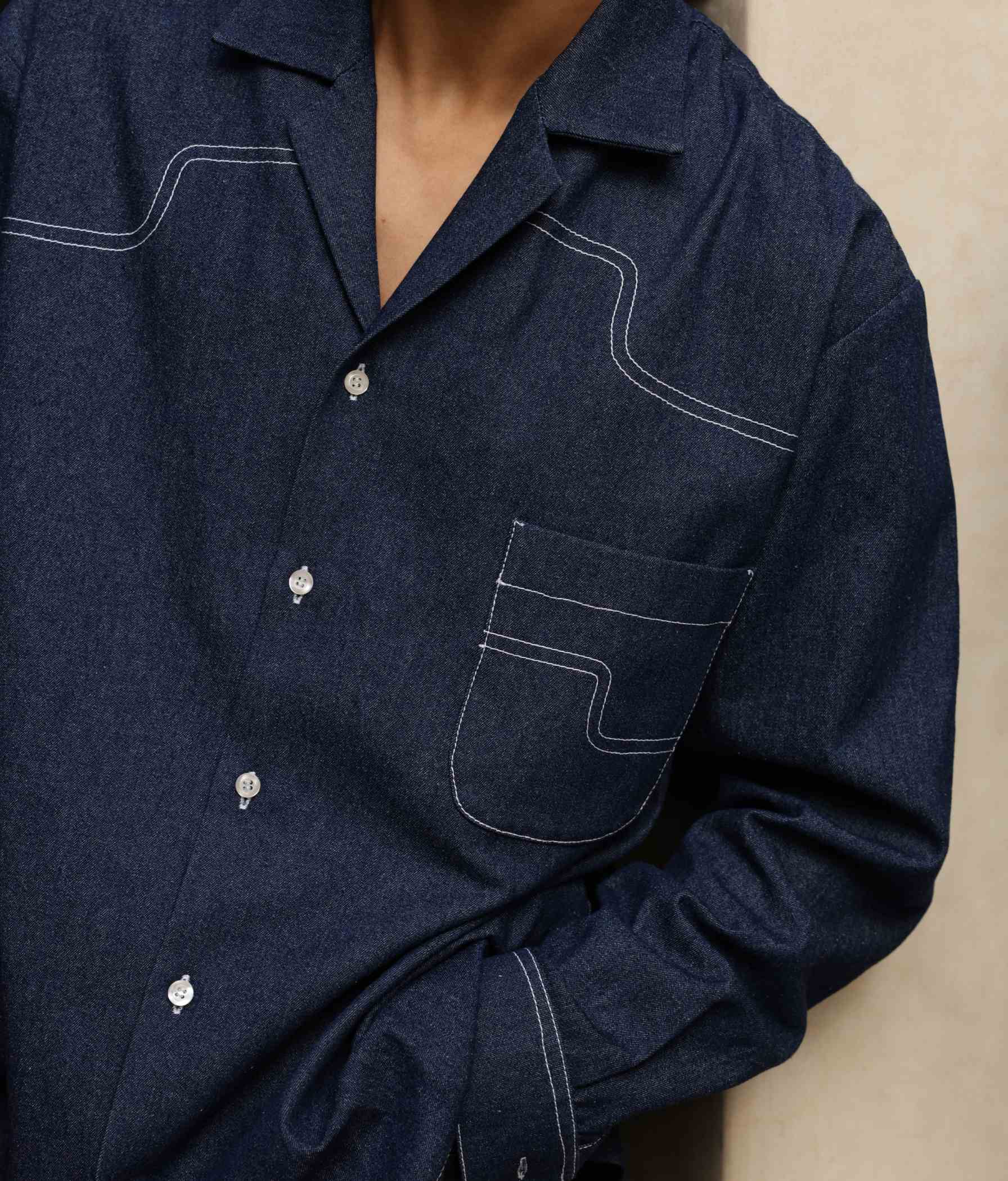 Aiden Denim Tailored Long-Sleeve Shirt