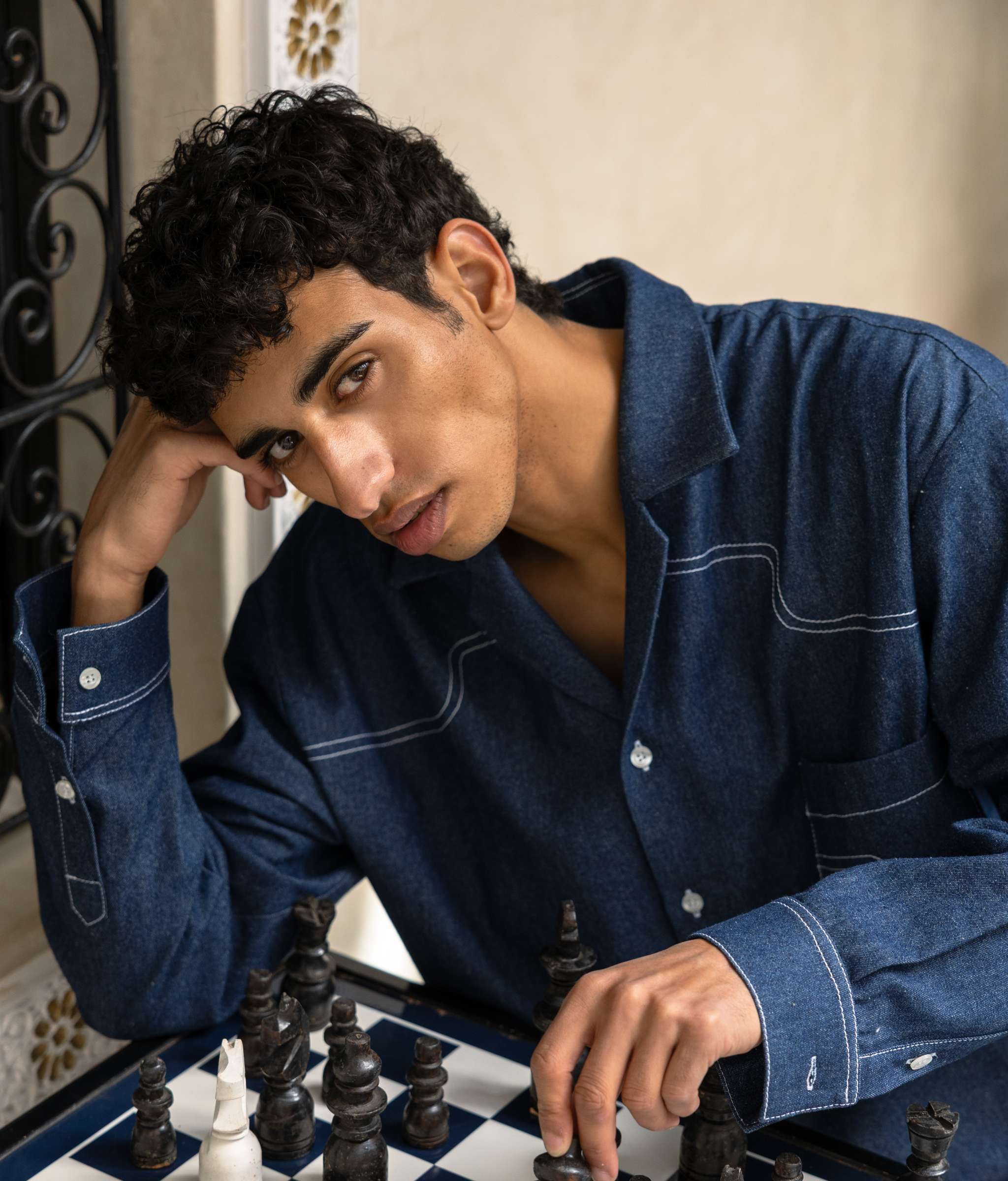 Aiden Denim Tailored Long-Sleeve Shirt